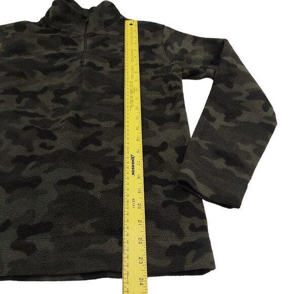 Old Navy Boys Fleece Camo Sweater 14 Green 1/4 Zip Travel Outdoor - Picture 11 of 11
